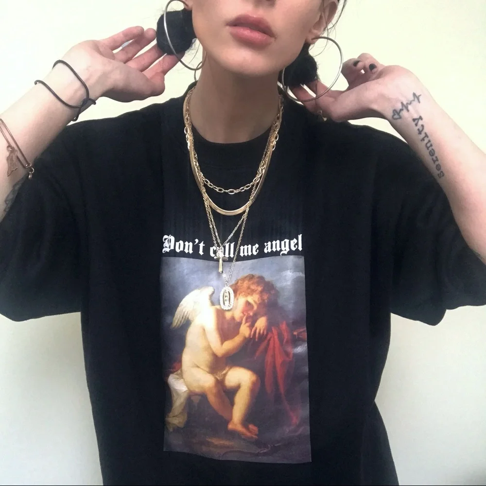 “Don’t Call Me Angel” Cherub Graphic Sweatshirt - Picture 4 of 11